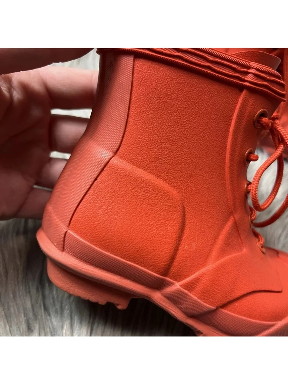 Hunter Toddler Lace Up Rain Boots Orange Size 8B/9G